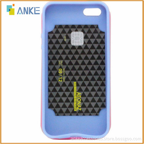 Card Slot Design Ring-type Stand Glow Case for IPhone 5 5S 5G,Combo PC+Silicon,OEM ODM and Wholesale Welcome
